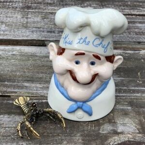 Vintage Ceramic Chef statue "Kiss the Chef"